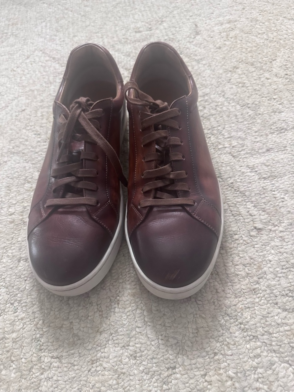 Magnanni Leather Sneakers in Dark Brown